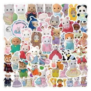 Forest Family Waterproof Stickers Gói cho trẻ em, Bunny Phục sinh, tuần lộc, Panda quà tặng động vật, đồ chơi DIY, 60 chiếc, 120 % 8 Bán hàng chính Casaca Subaru - №6