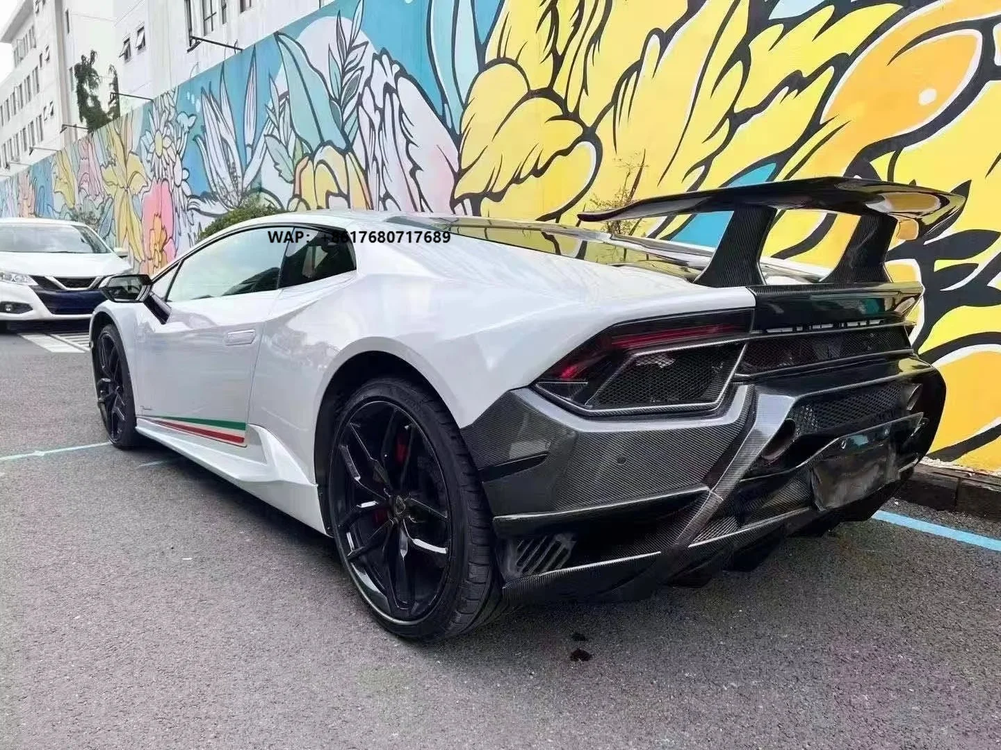 New P Style High Quality Carbon Fiber Double Rear Trunk Spoiler for Huracan LP610/LP580 Excellent Fitment Polished