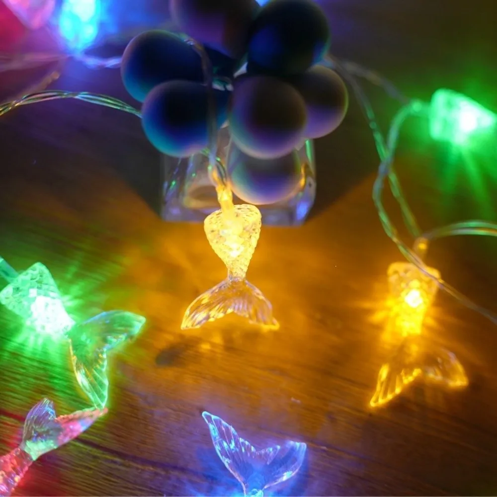 Multicolor Mermaid Tail LED String Lights Aquarium Themed Ocean Theme Ocean Aquarium Themed Decor Lights LED Fairy Light