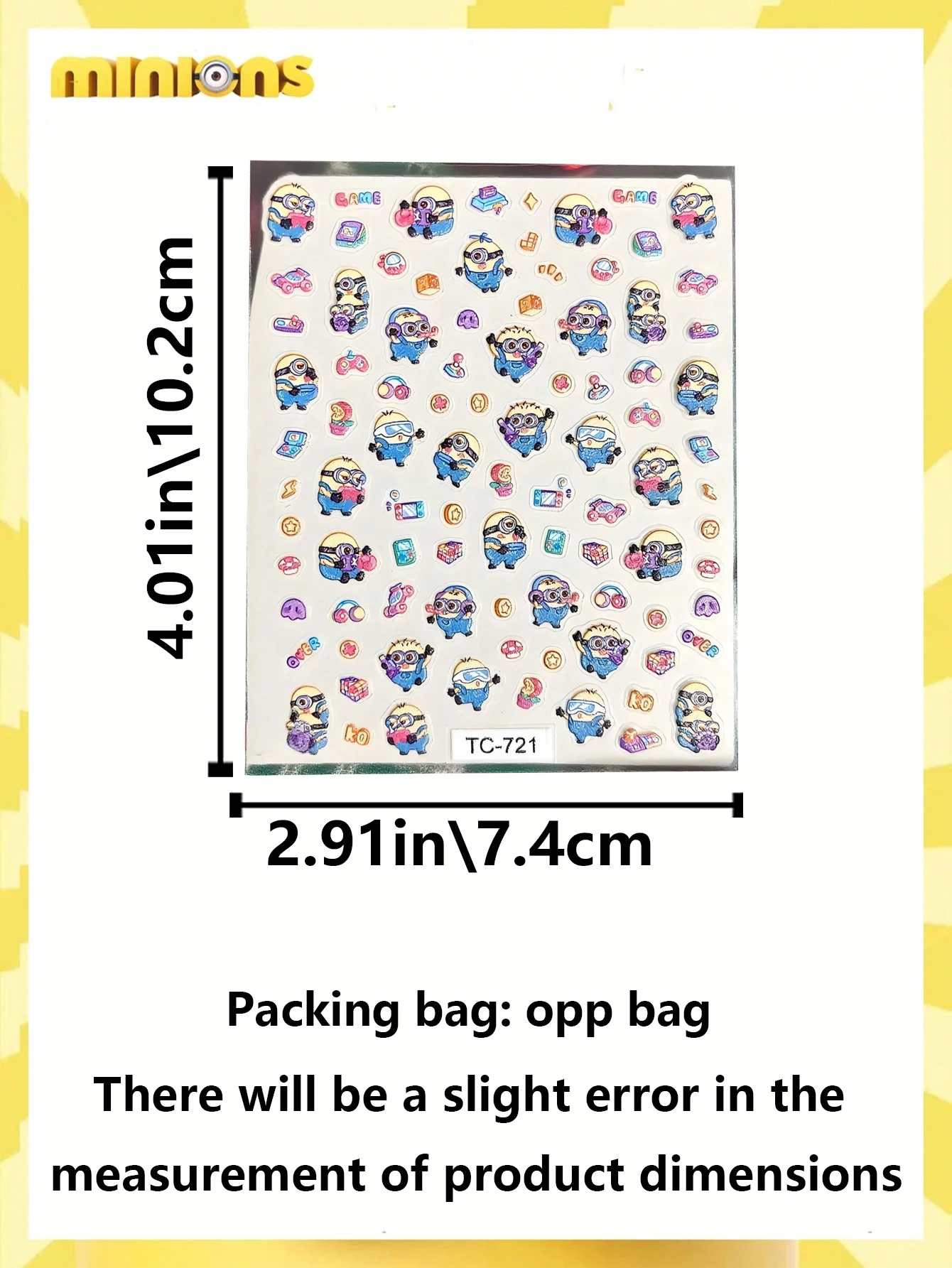 ملصق بانوراما على شكل رسوم متحركة وشخصية أنيمي مينيون مقاوم للماء ويمكن لصقها بشكل متكرر على الجدران دي #5