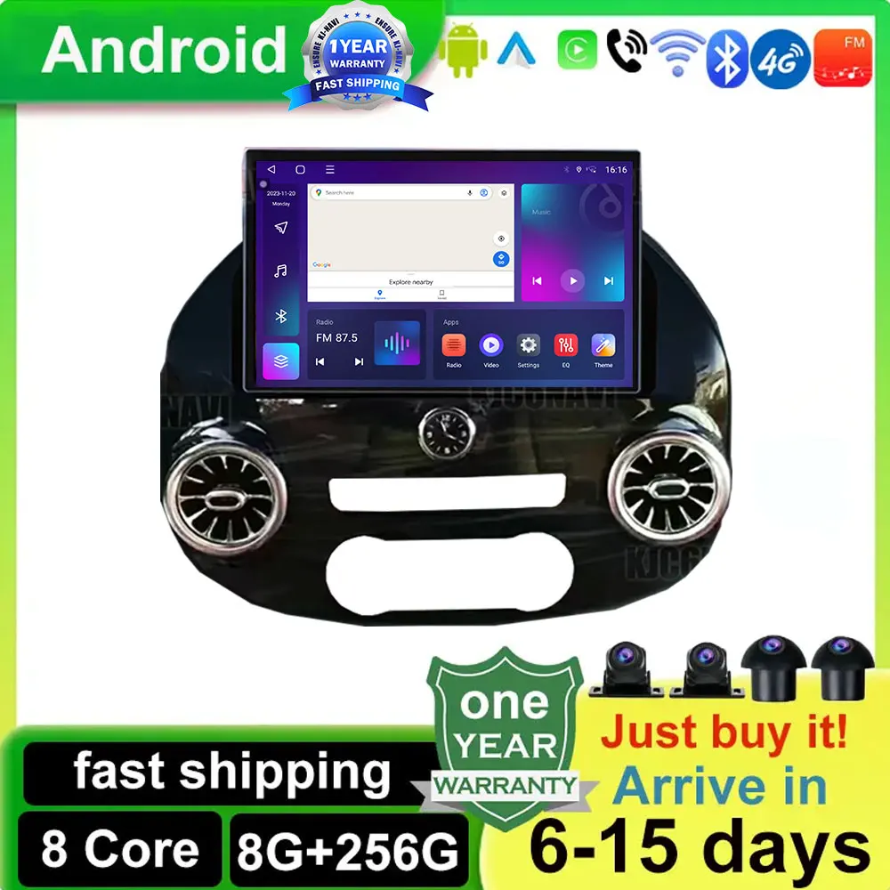 13,1 pulgadas para Benz Vito W447 2014-2021 Android 15 pantalla táctil coche Carplay Radio reproductor estéreo Multimedia WiFi navegación GPS