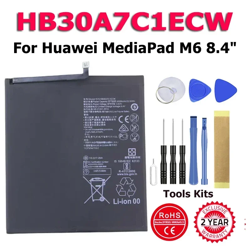 XDOU New HB30A7C1ECW 6000mAh Battery For Huawei MediaPad M6 8.4 VRD-AL09 VRD-W09 High Quality In Stock With Free Tools