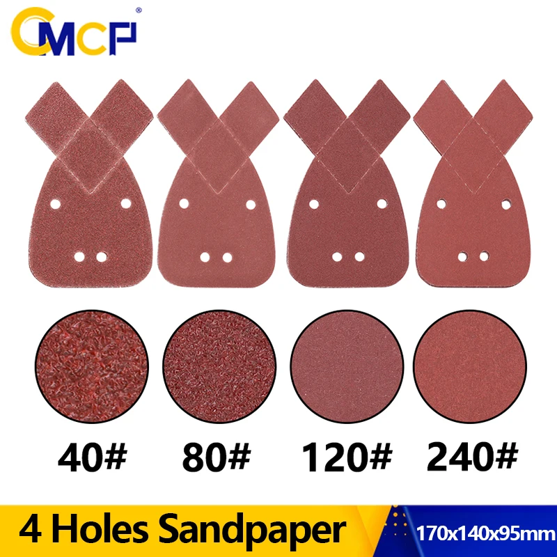 

CMCP Sanding Paper 10pcs 40/80/120/240Grit Mouses Sanding Sheets Pad For Black & Deckers Sander 4 Holes Polishing Disc Sandpaper