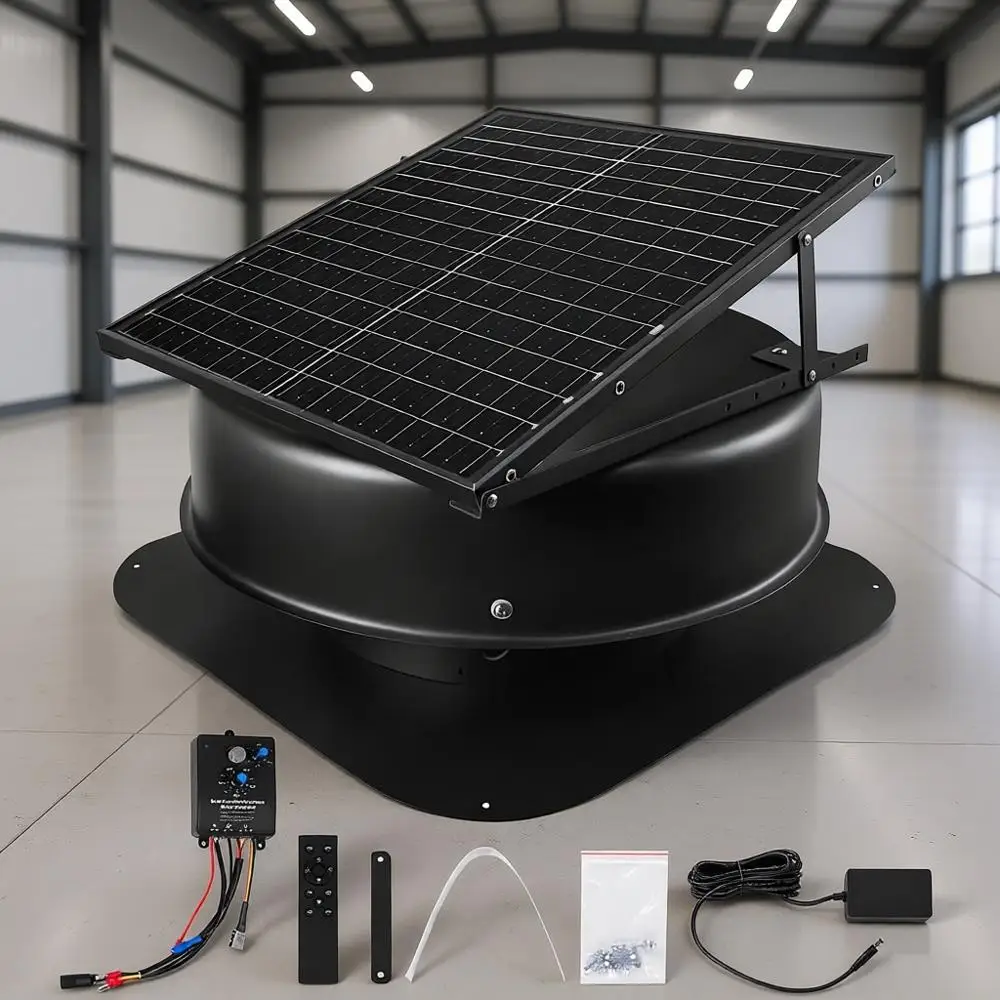 

50W r Attic an, 3000 CM with Smart Control, Built-in Smoke & Temperature Sens, Weatherproo & Low-Noise or Roo Ventilation