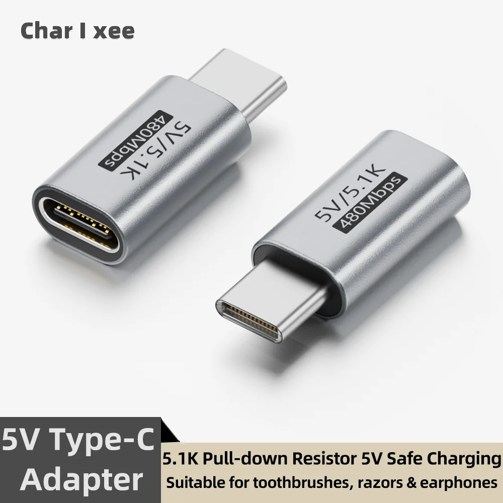 5.1K Resistor USB C Charging Adapter Safe Low Power PVC Shell Bedside Shaver Power Top Up Cable Adapter