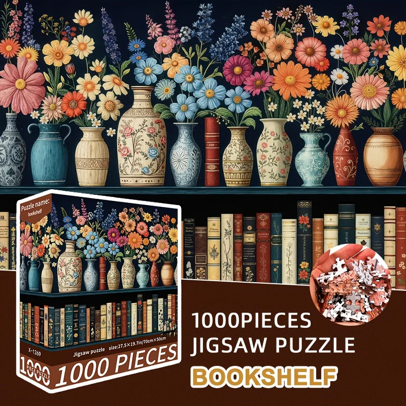 Rompecabezas de 1000 Piezas con Escena Floral para Adultos, 27.56x19.69 Pulgadas, para Amantes de los Rompecabezas