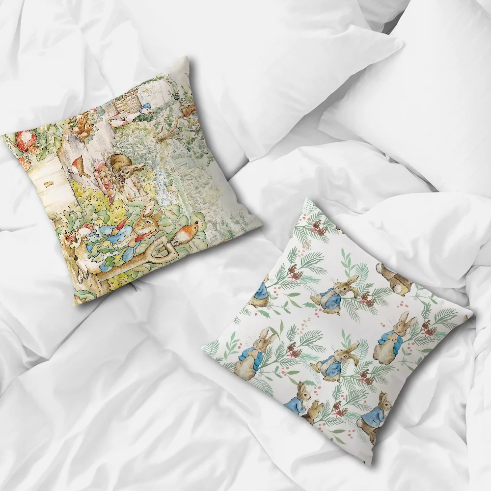Cushion Cover Pillow Case P-Peter Rabbit Home Cute Sofa Living Room Office Coffee Shop Car Pillow Cover