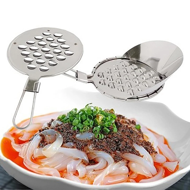 Stainless Steel Household Large Hole Knife Tool For Scratching Bean Jelly Cold Noodle, Cool Powder Jelly Scraping Scraper Knife