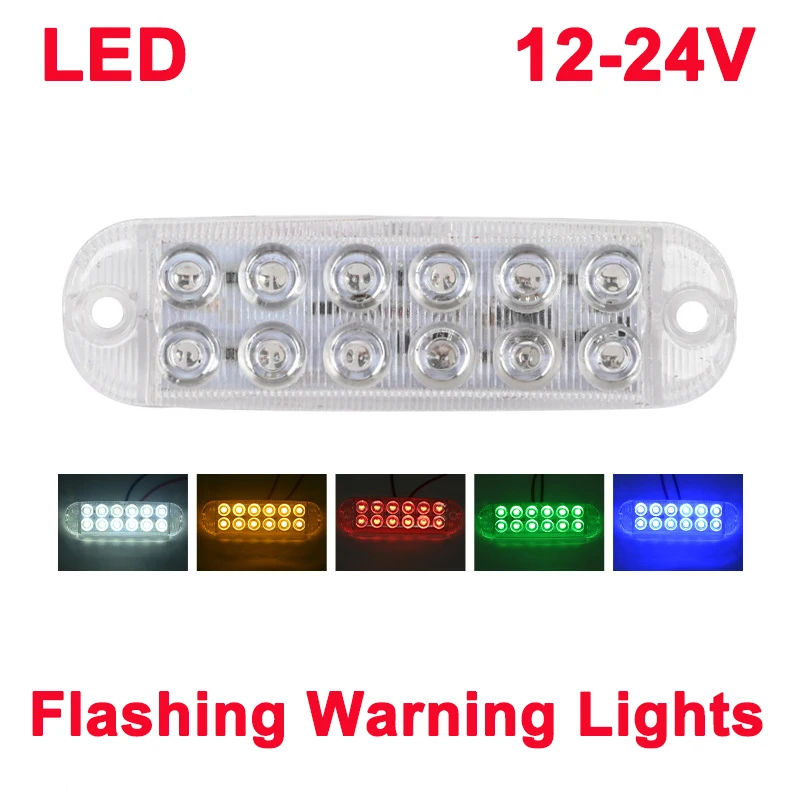 

12-Bead High-Brightness LED Strobe Warning Light for Trucks 12-24V RV Trailers Motorcycle Signal Strip Wide Angle Indicator Lamp