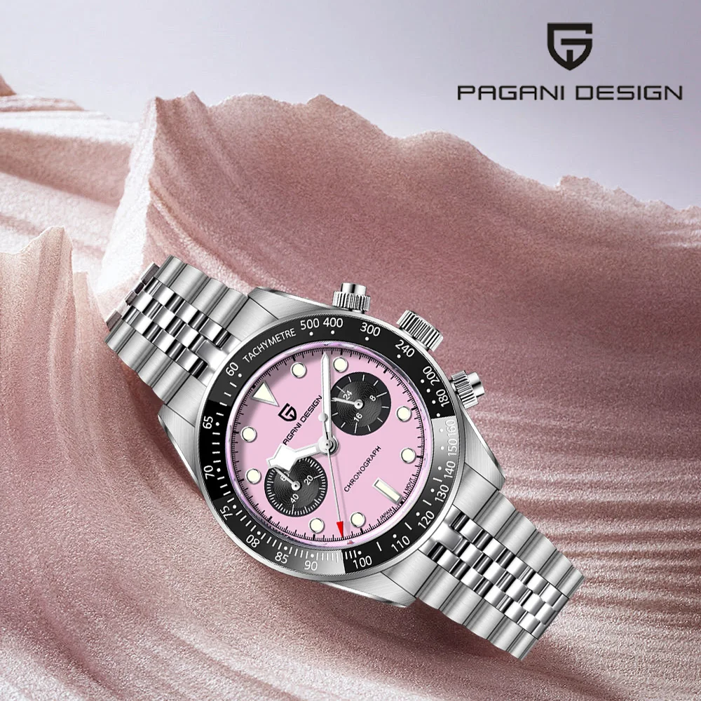Pagani design 2025 fashion quartz watch ladies top Sapphire mirror TMI VK34 casual chronograph stainless steel 100 m waterproof