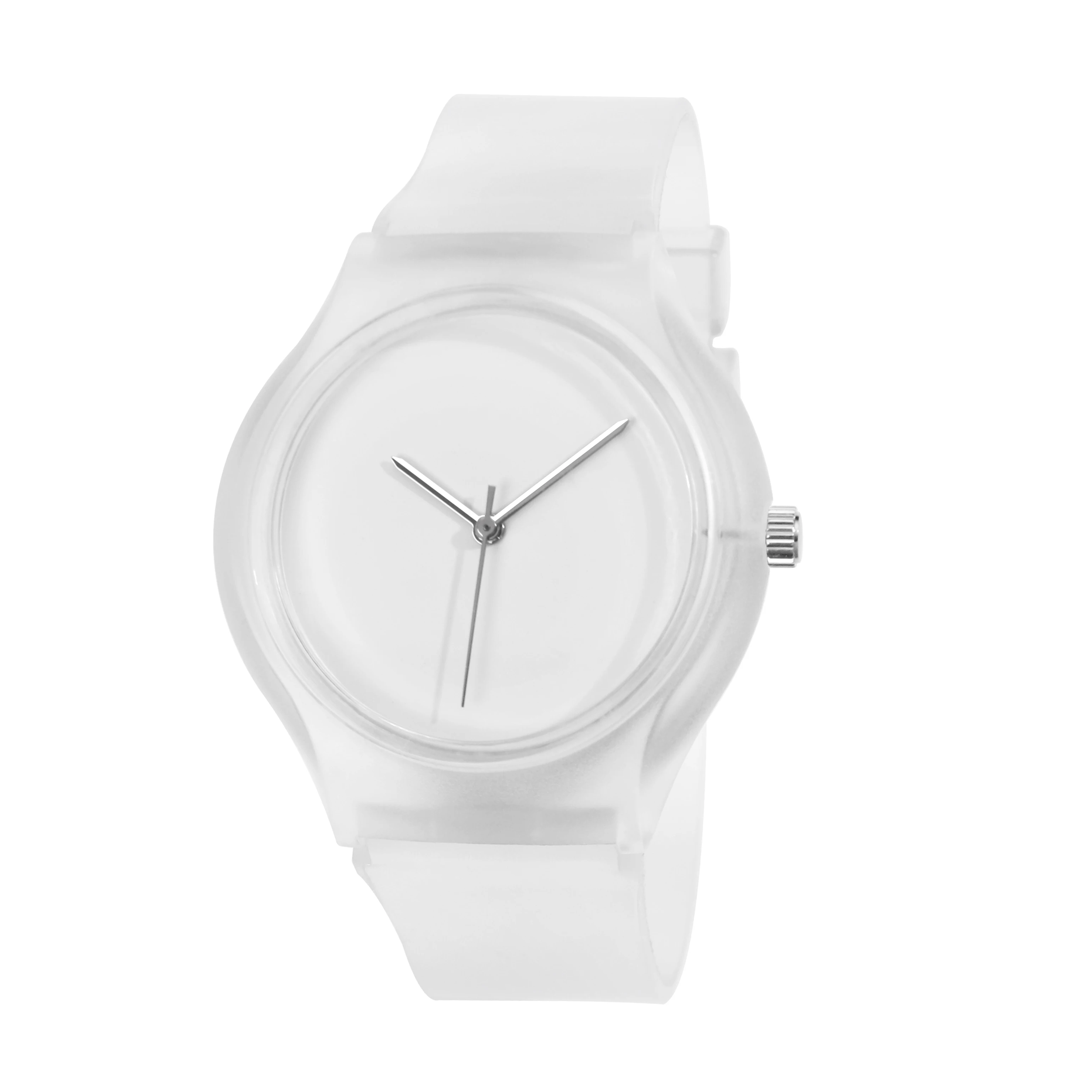 Adult Clear Plastic Watch Customizable Dial with Name Print Personalized Timepiece Quartz Watch