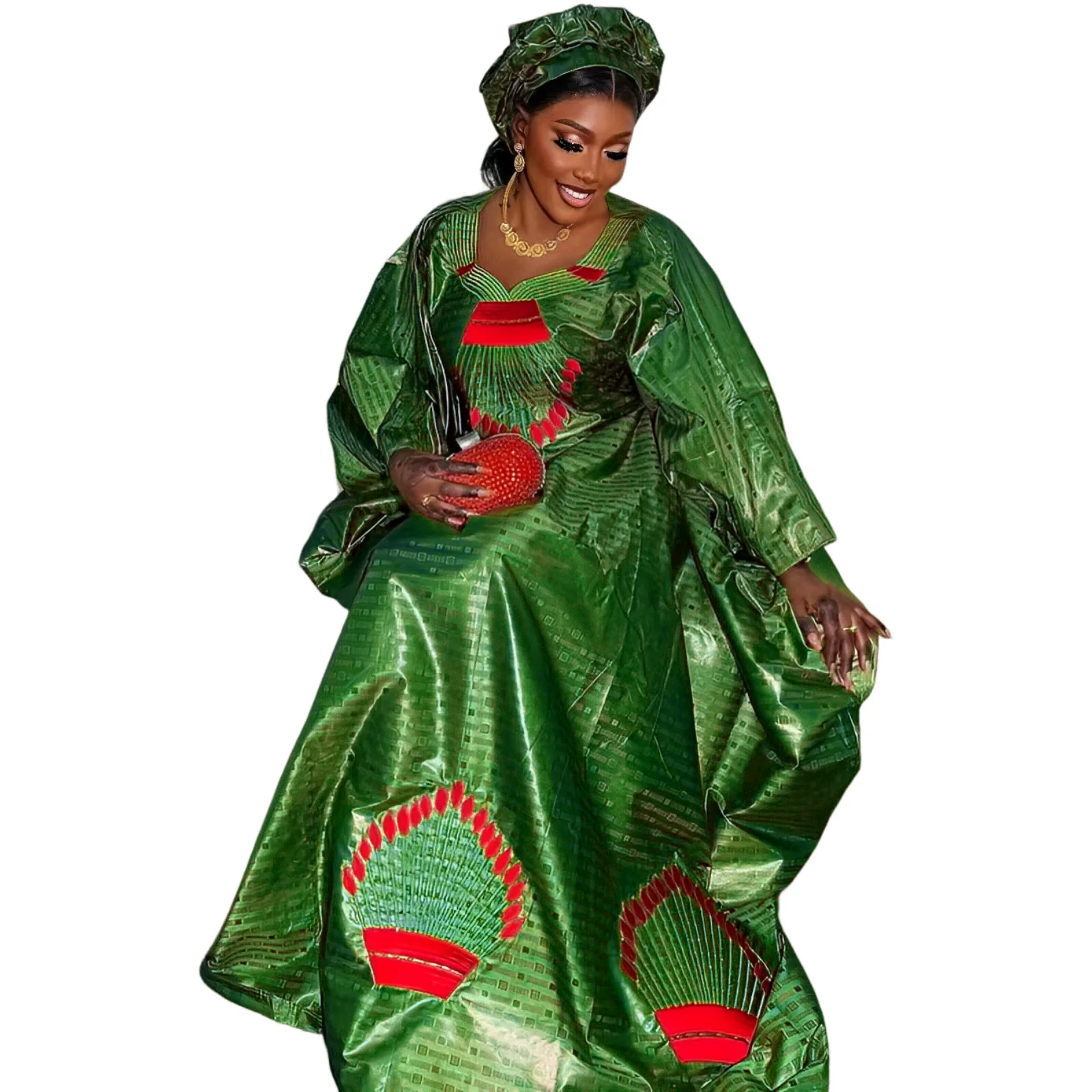 

Африканское платье Дашики для женщин, длинное платье с вышивкой и шарфом