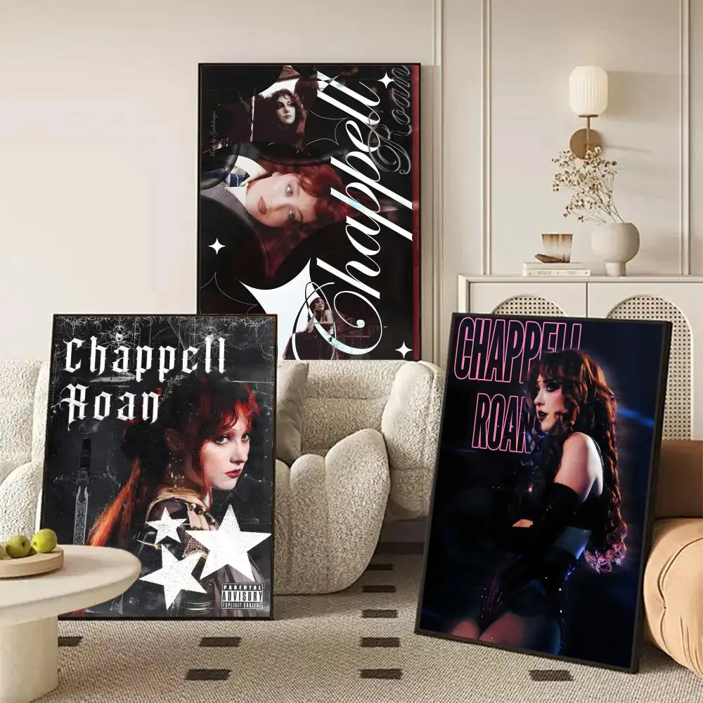 Singer C-Chappell R-Roan Poster Waterproof Self-Stick Wall Art Stickers, Removable Wall Decor for Living Room and Bedroom