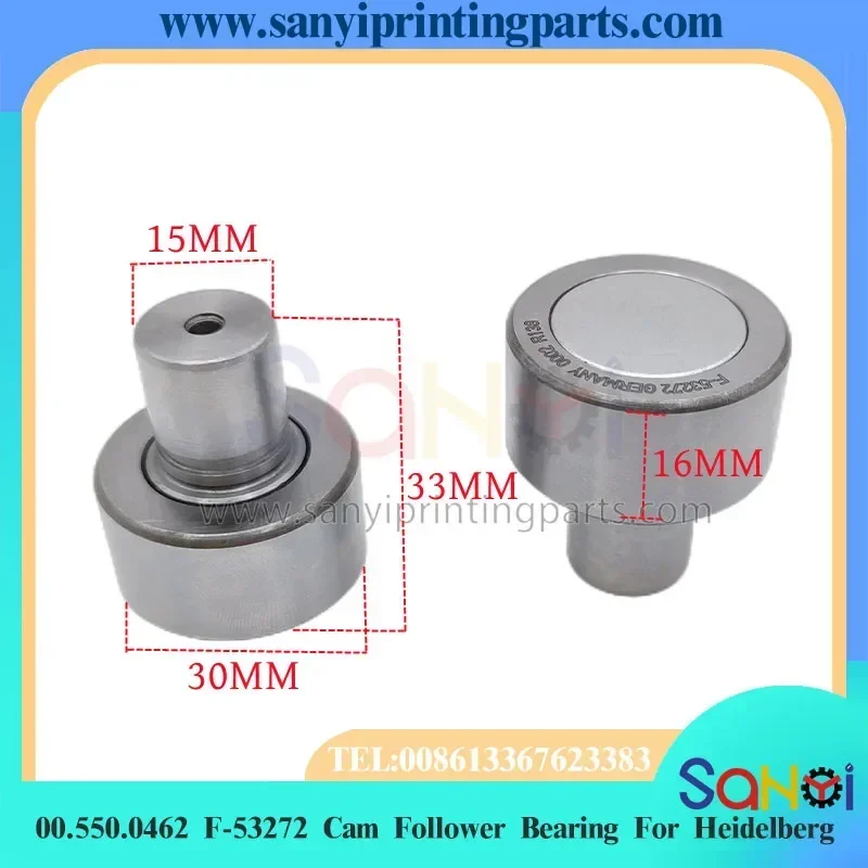 

Лучшее качество 00.550.0462 F-53272 Подшипниковый кулачок Размер толкателя: 30x15x33,5 для деталей печатной машины Heidelberg SM102