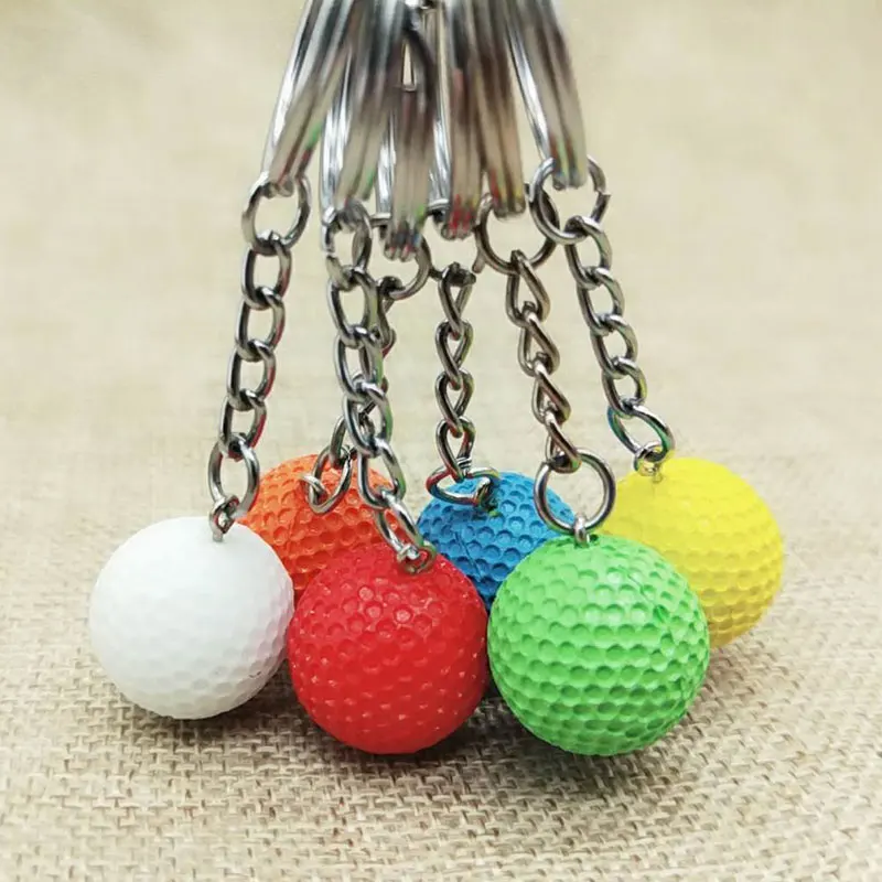 120Pcs Sports Metal Keychain Car Auto Key Chain Key Ring Wholesale Football Basketball Golf Ball Pendant Keyring