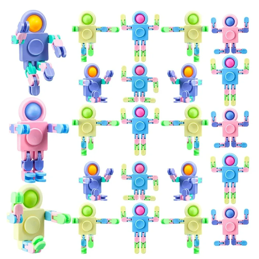 Robot Fidget Spinners for Kids Transformable Fingertip Gyro Chain Toy Deformable DIY Stress Relief Fidget Sensory Toys Adults