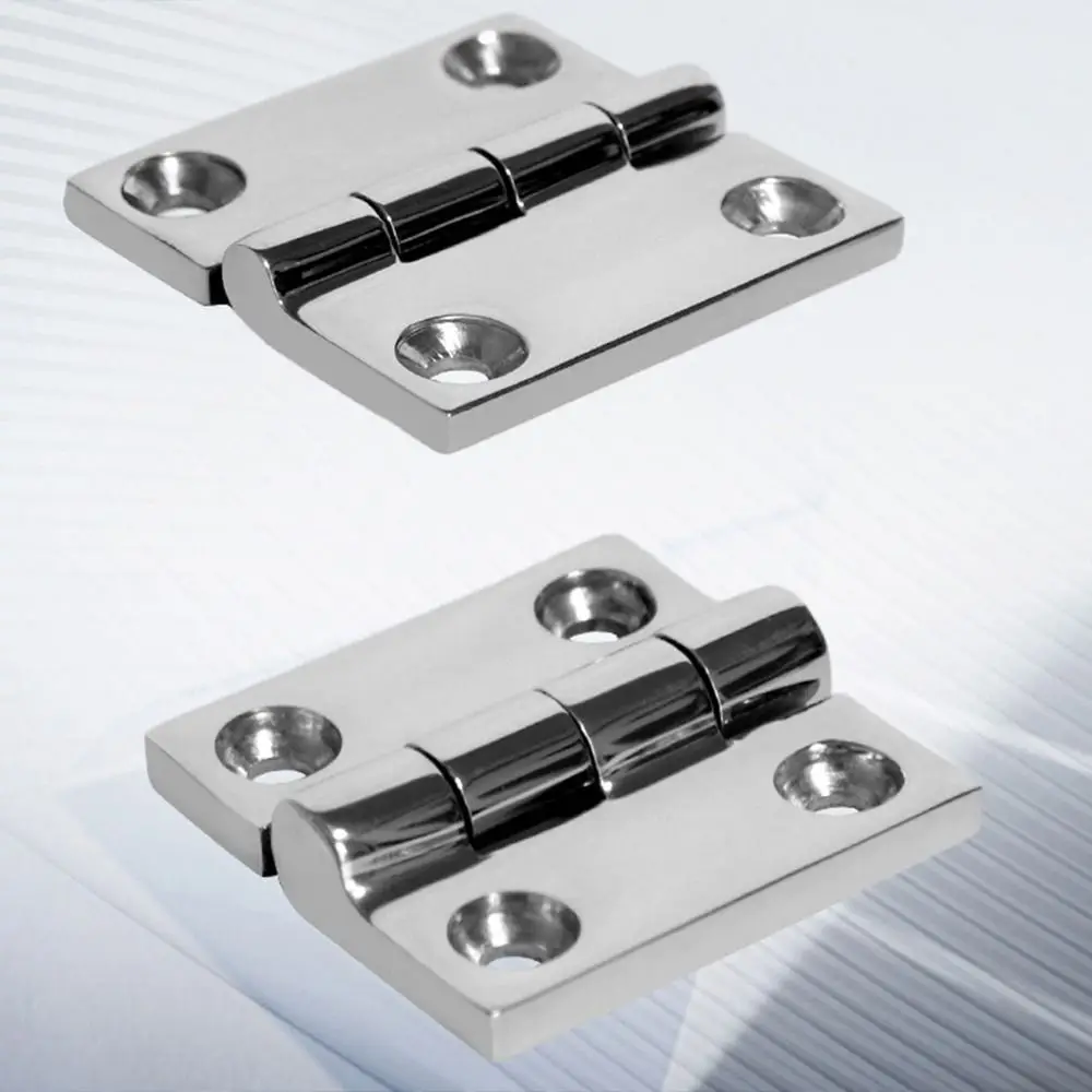 38/40/50mm Stainless Steel Butt Hinge with 4 Holes Mirror Polish Boat Hinges Solid Cast Durable Hatch Cabinet Door Hinge