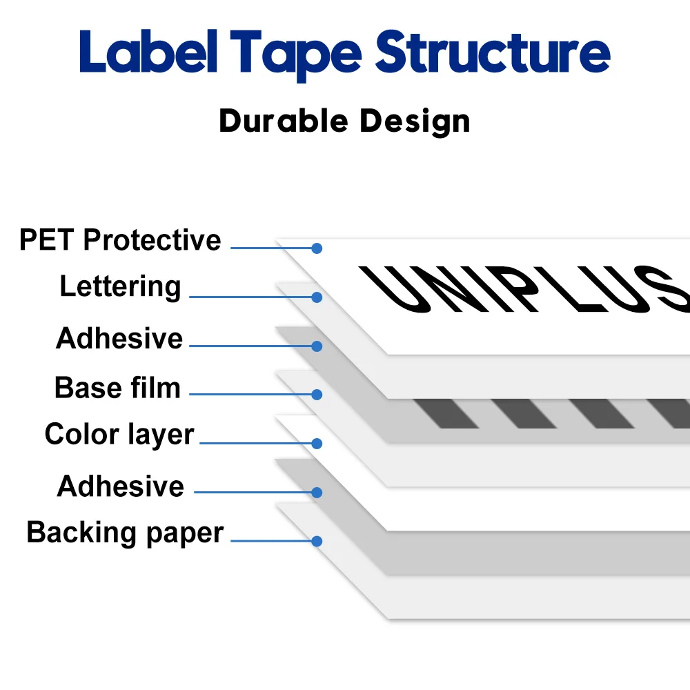 UniPlus SS12KW 12mm 9mm 6mm 18mm 24mm nastro per etichette compatibile Epson Label Maker nastro multicolore per stampante di etichette Kingjim Epson