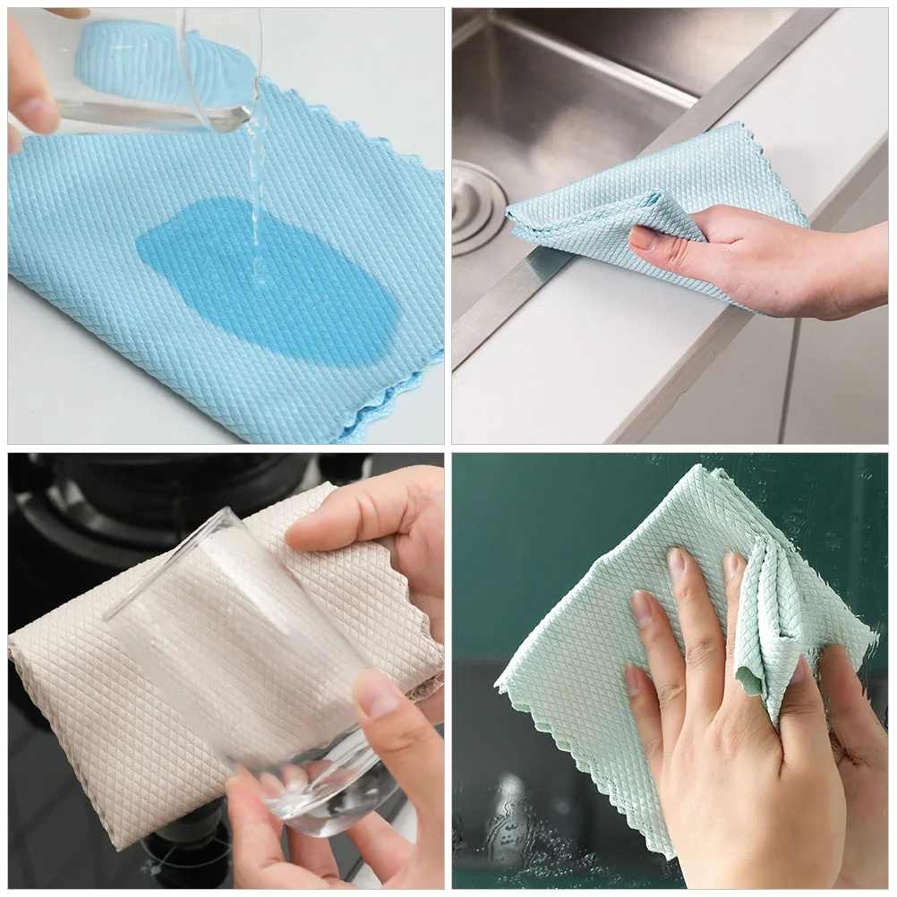 

20pcs Dish Cleaning Towels Microfiber Kitchen Cleaning Rags Water Absorbent Dishwash Cloths Wiping Towels For Tableware
