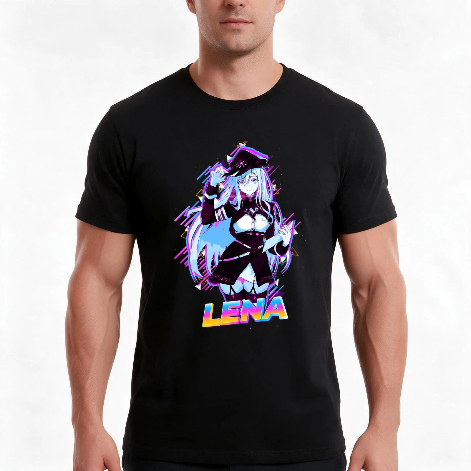 Lena86 Eighty Six T-Shirt, Summer Casual Cotton Tee, Oversized Streetwear Tops, Vintage Graphic Print, Loose Fit Short Sleeve