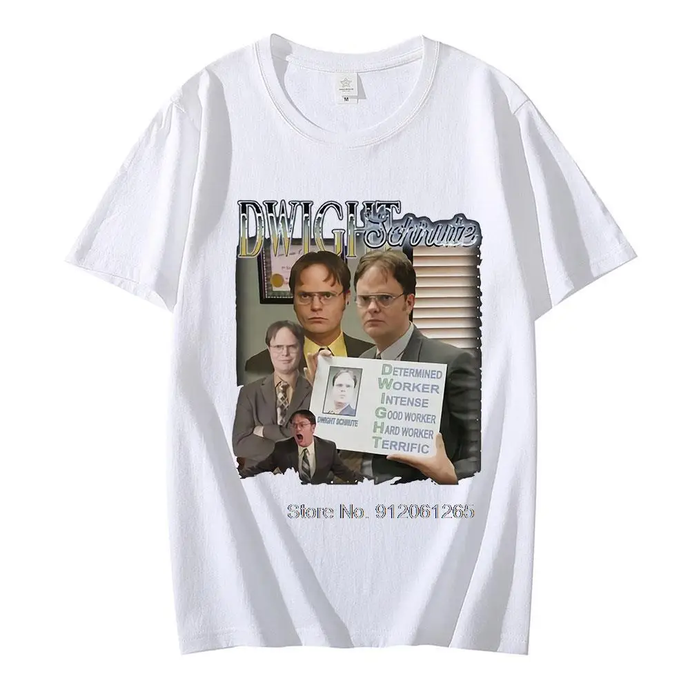 Funny Dwight Schrute Homage T Shirt Men Short Sleeved Pure Cotton T-shirt TV Show US The Office Michael Scott Fashion T-shirts