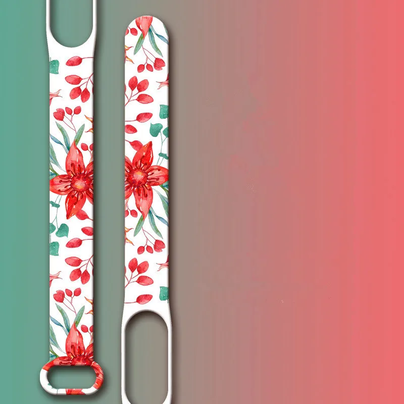 printing style Flowers Strap For Mi Band 3 4 5 6 Silicone Wrist Strap For XiaoMi MiBand 6 sports strap for mi band 5 4 bracelet