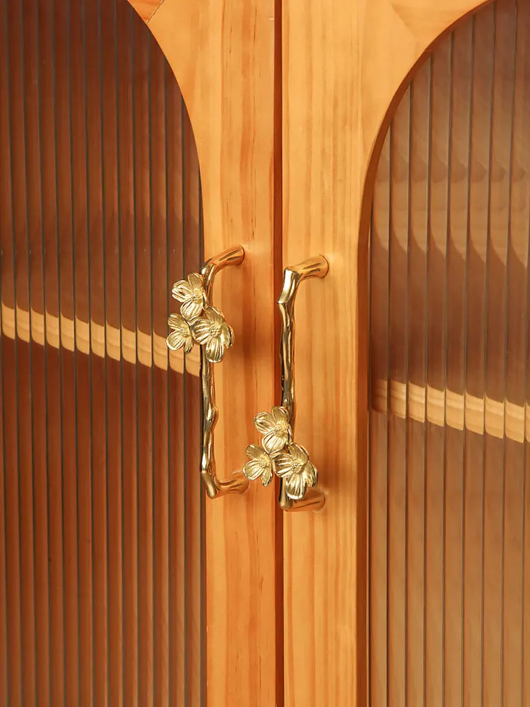 BCD-French Vintage Cabinet Pulls Door Handle Solid Brass Cabinet Wardrobe Drawer Knobs Furniture Hardware Handles