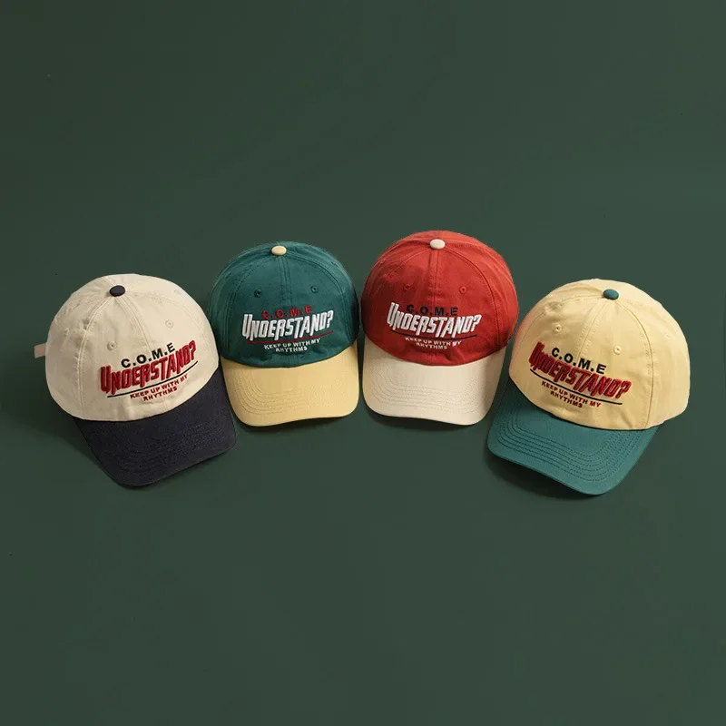 

Letters Embroidery Color Blocking Baseball Cap Women men Snapback Dad Hat Outdoor Sports Sunshade Cycling Travel Hip-hop Sun Hat