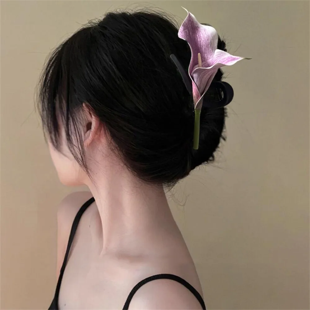 

Elegant Sweet Flower Hair Claw PU Acrylic Bohemia Shark Clip French Style Plastic Women Hair Accessories Girls