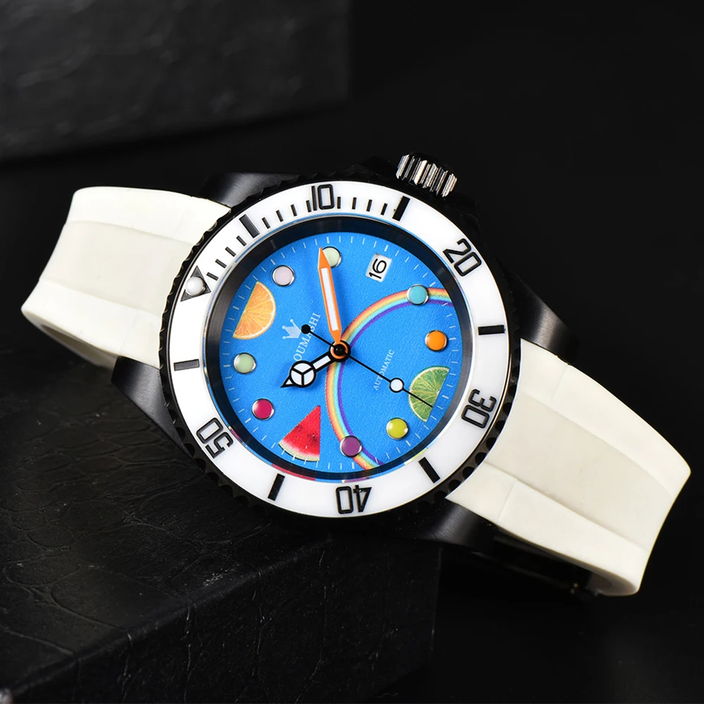 Customized 40mm mens watch NH35 Movement Automatic Watches Sapphire Glass Mechanical Wristwatch Sports Waterproof Watch