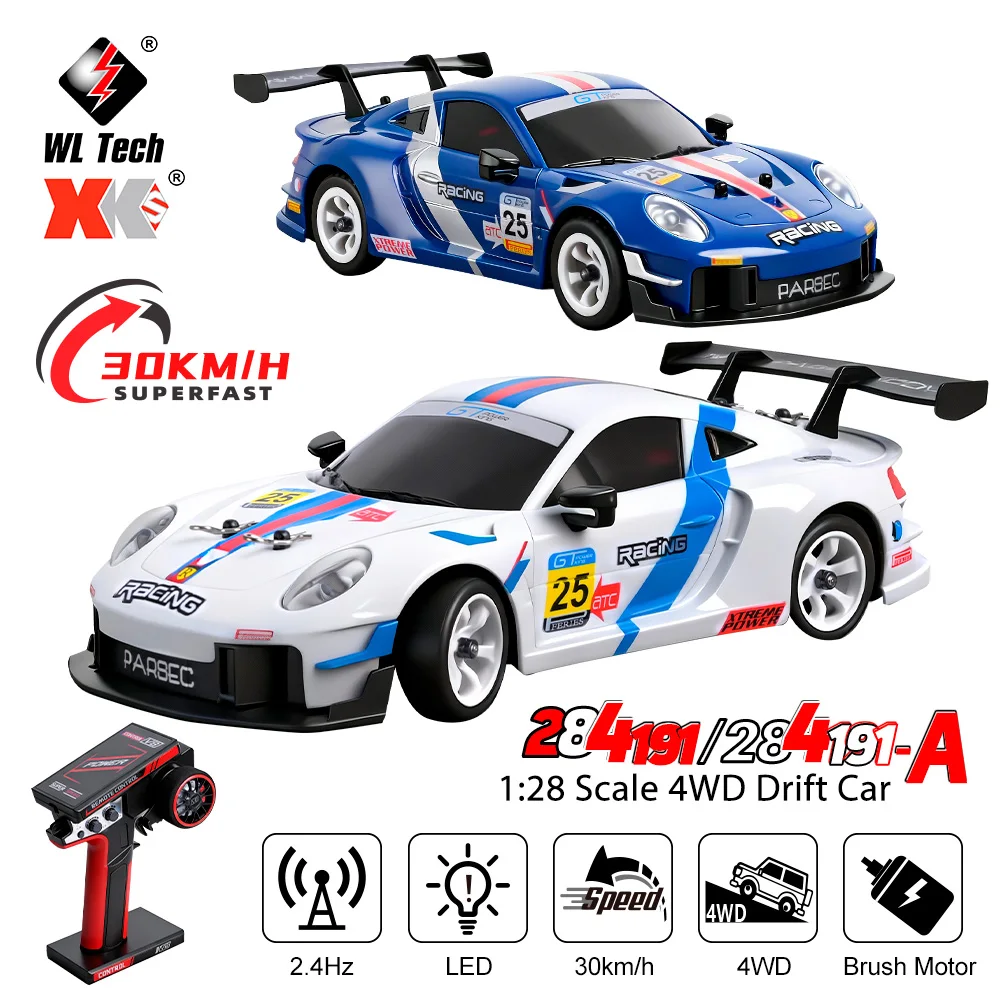 

Wltoys RC Drift Car 30 км/ч с полным приводом 1/28 284191/284019-A с гироскопом 100 м гоночный автомобиль