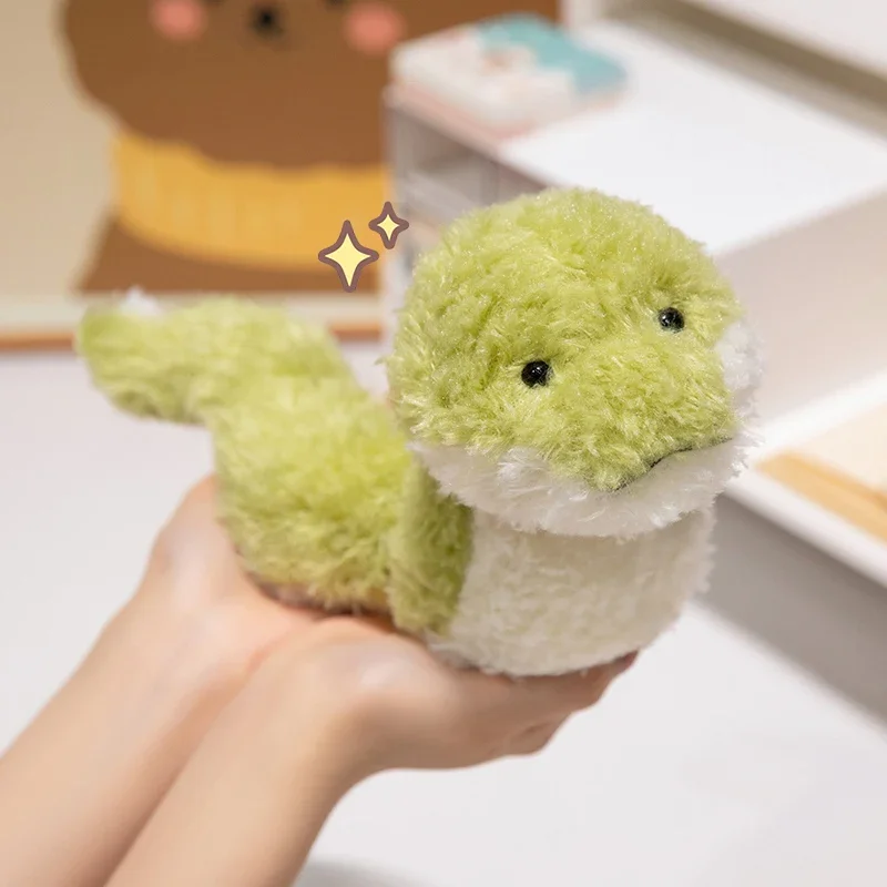 Kawaii Hot Sale Curly Soft Snake Plush Doll Green Cartoon Small Snake Plush Toy Decoration Bedroom Sofa Gift For Friends