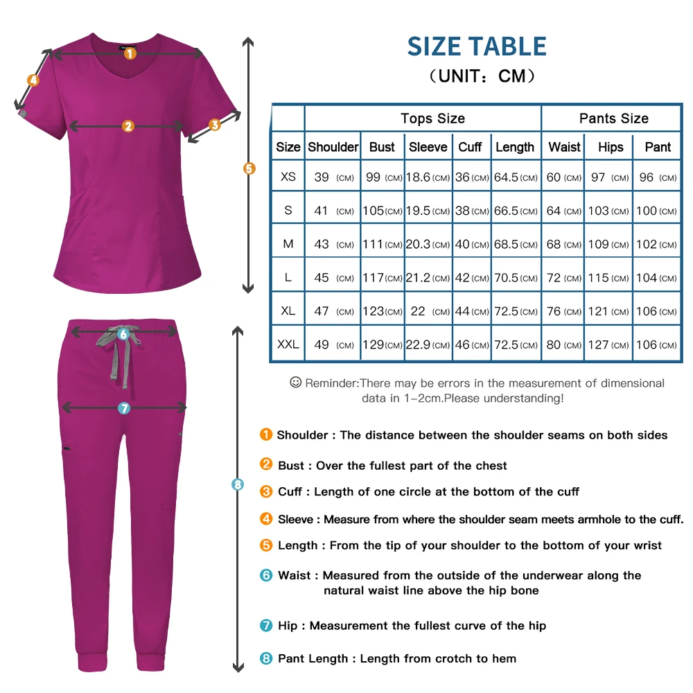 Multicolor Medical Workwear para médico e enfermeira, Scrub Top e Scrubs Calças, Conjuntos de médico, Uniformes de Cirurgia Odontológica Oral