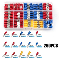 Electrical Wire Crimp Spade Butt Ring Fork Set Ring Lugs Rolled Terminals Assorted Kit 280PCS Insulated Cable Connector