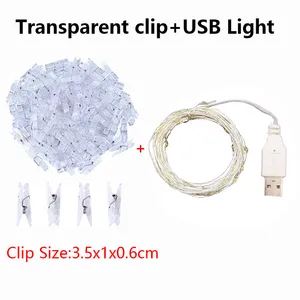 USB Operated Led String Lights, Photo Clip, Fairy Lights, Outdoor Garland, Christmas Tree Decoration, Wedding Decoration, 2m, 5m, 10m 10 Main Sales Christmas tree 2 meters - №7