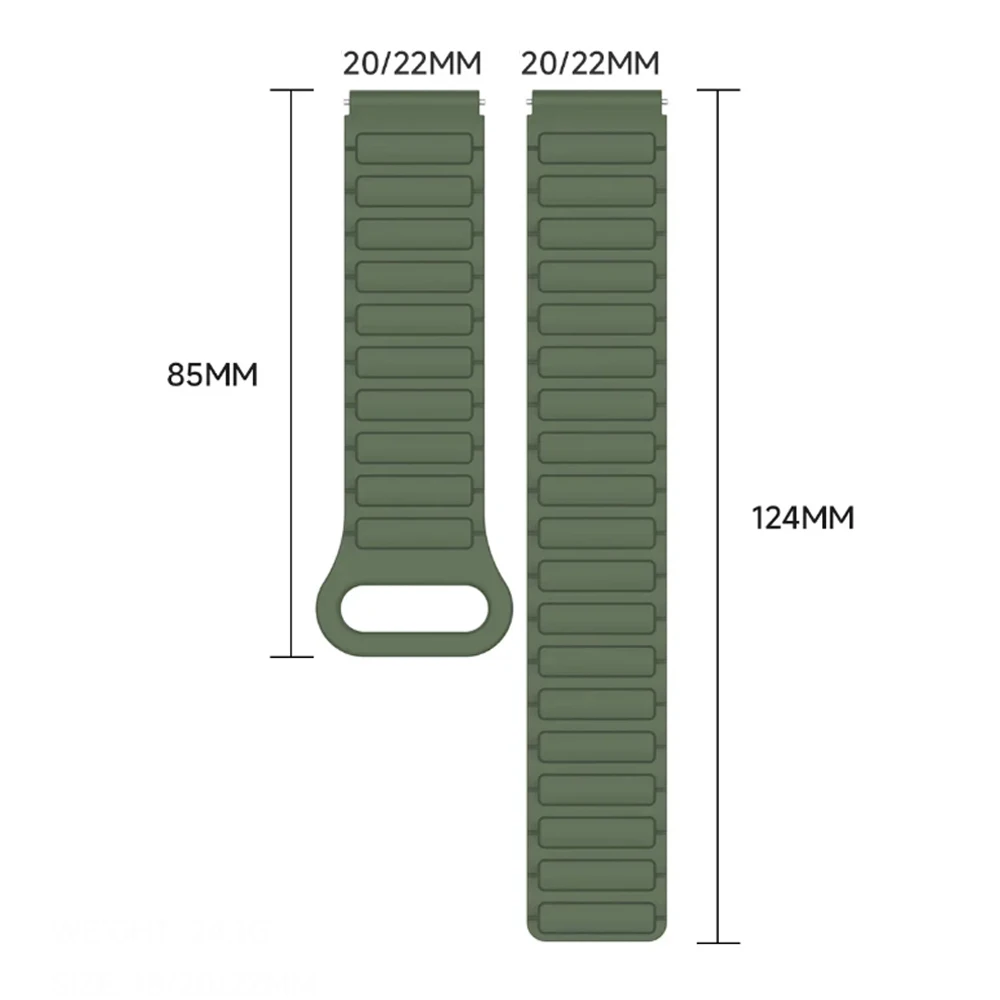 ل Huami AMAZFIT Bip 6 46 مللي متر Smartwatch الفرقة ل Amazfit GTR 4 3 Pro 42/47 مللي متر GTS 4 2/Active 2/BALANCE المطاط المغناطيسي حلقة حزام