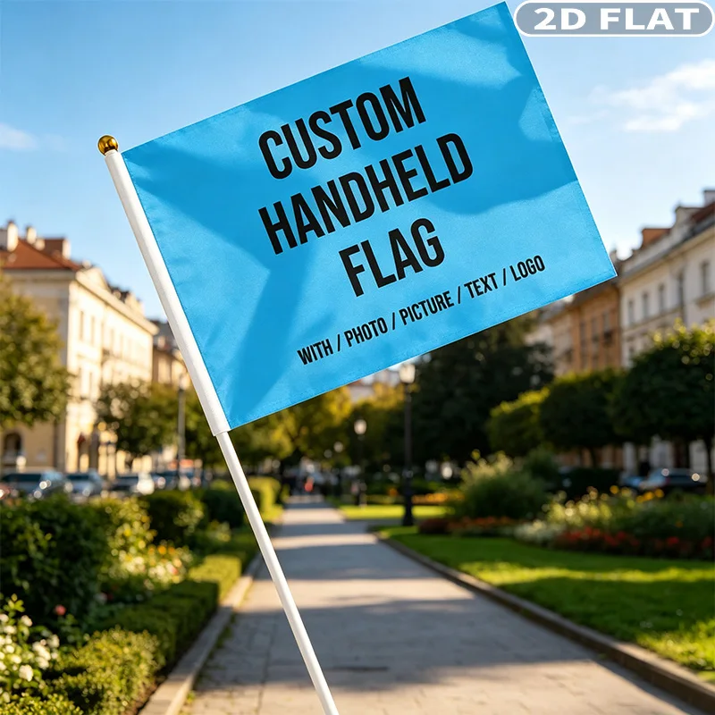 10pcs/20pcs/50pcs Custom Mini Handheld Pennant Flags, Personalized with Photo, Text & Logo, Custom Handheld Mini Parade Flags