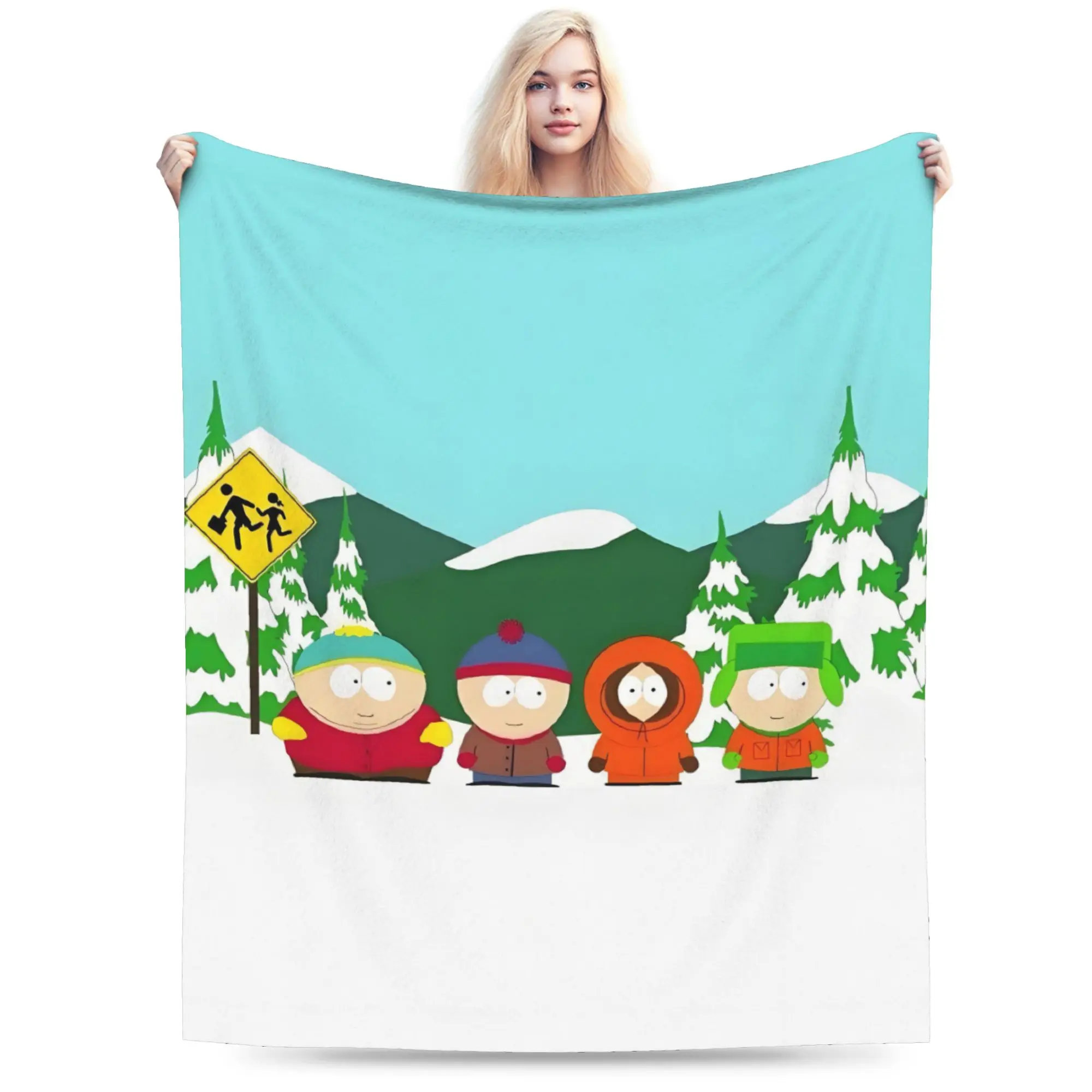 Custom Video South Parks Blanket 3D Print Soft Flannel Fleece Warm Animated Comedy Throw Blankets for Travel Bedding Sofa Quilt