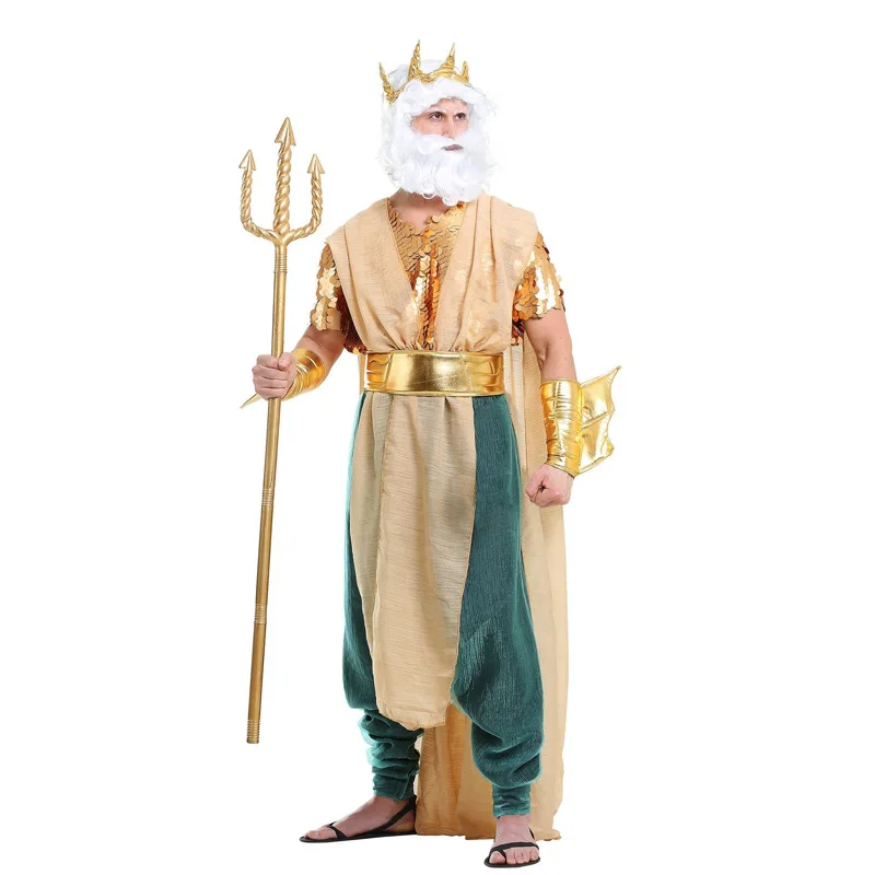 Carnival Poseidon Costumes For Women Sea Siren Mermaid Queen Dress Adult Men King Cosplay Costume Egypt Egyptian Pharaoh Outfits