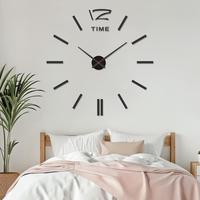 40cm Wall Mount Clock Battery Powered 3D Digital Display Silent Sweep Movement Luminous Wall Clock DIY Mirror For Living Room