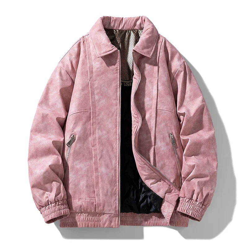 سترة قطنية كبيرة الحجم من الجرافين للتدفئة في الهواء الطلق معطف فضفاض عصري ماركة معطف شتوي سميك دافئ معطف طية صدر السترة