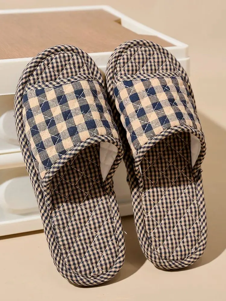 Indoor Slippers Lightweight Soft Cotton Floral Floor Shoes Fashion Retro Home Slippers Antislip  Couple Shoes