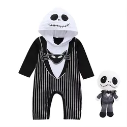 2024 Baby Boy Romper Halloween Cospaly Nightmare Before Christmas Romper Jack Long-Sleeve Cotton Hoodies Jumpsuit 0-24Months