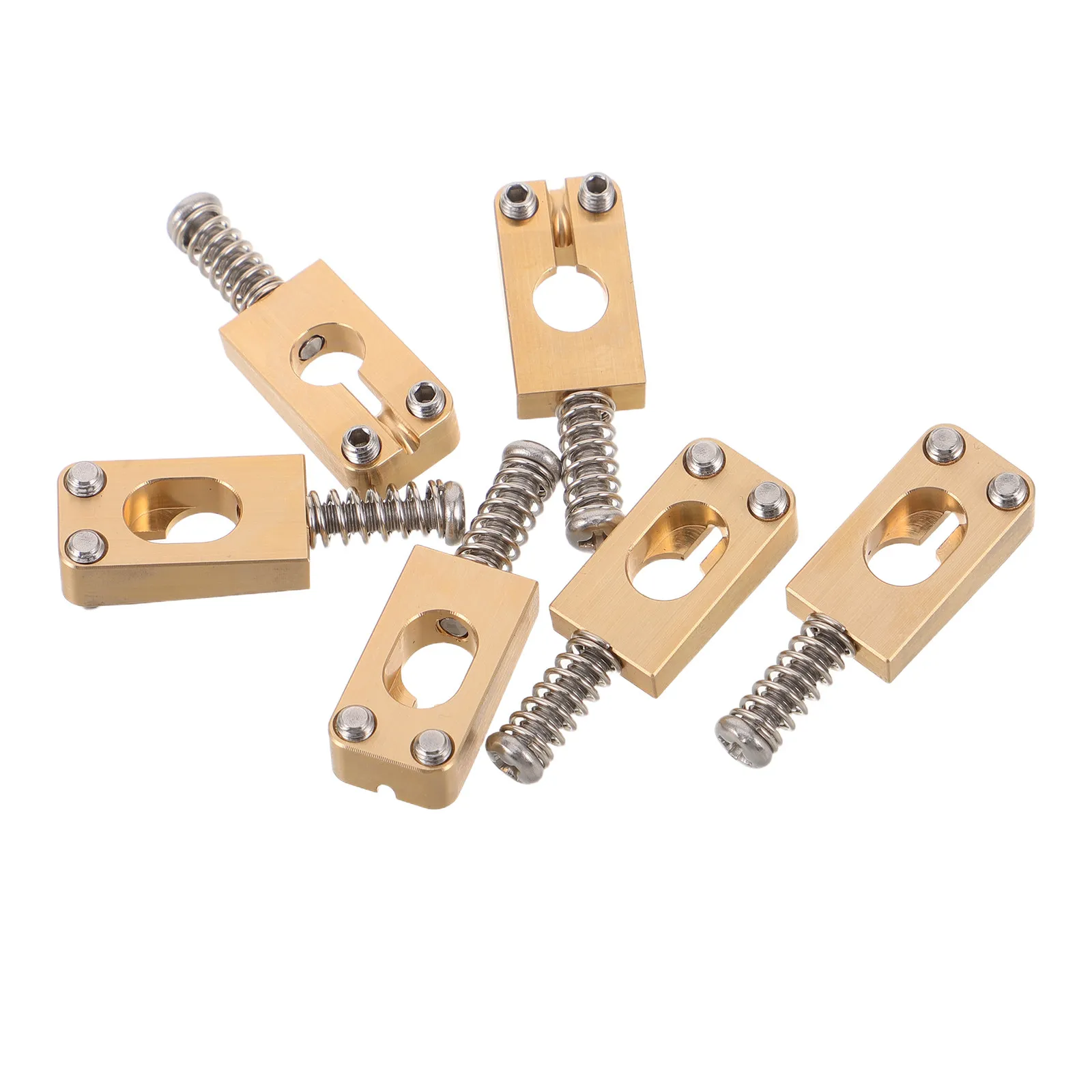 

6 шт. латунных седел для гитарного бриджа с гладкой поверхностью для улучшения качества звука и снижения износа струн, совместимы с электробасами