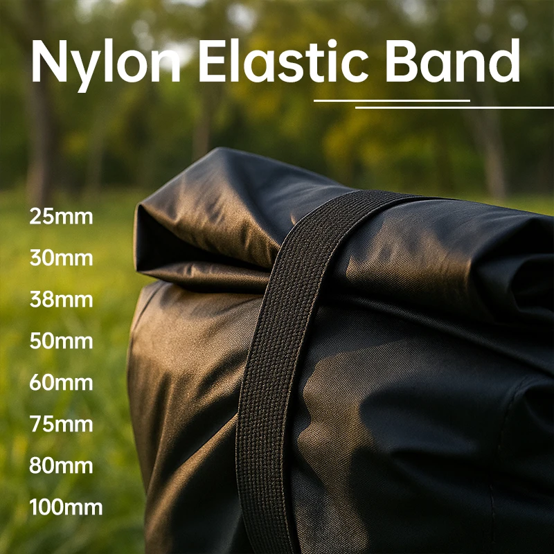 

1/2/3/5Meters 25-100mm Nylon Elastic Band Garment Waistband Stretch Webbing Tapes Pants Belt Rubber Bands DIY Sewing Accessories
