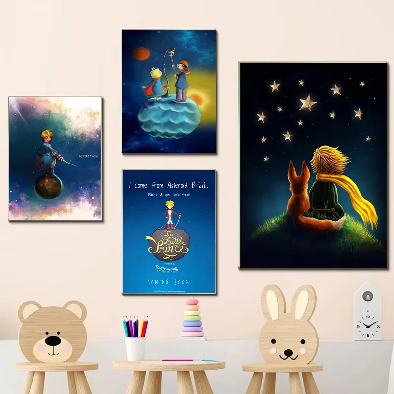 Movie The Little Prince Fox Friendship Canvas Painting Poster and Prints Wall Art Picture for Living Room Home Decoration Cuadro