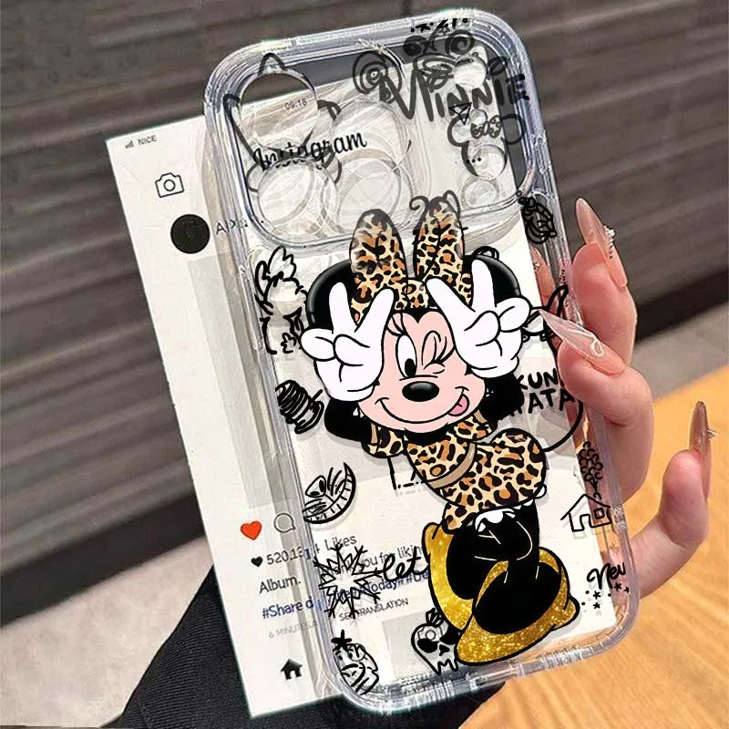 Capa fofa leopardo mickey minnie para samsung s25 ultra s24 fe plus a56 5g a36 a25 a16 a07 a06 a55 a35 a15 a25 a54 a14 a34 a24 a52
