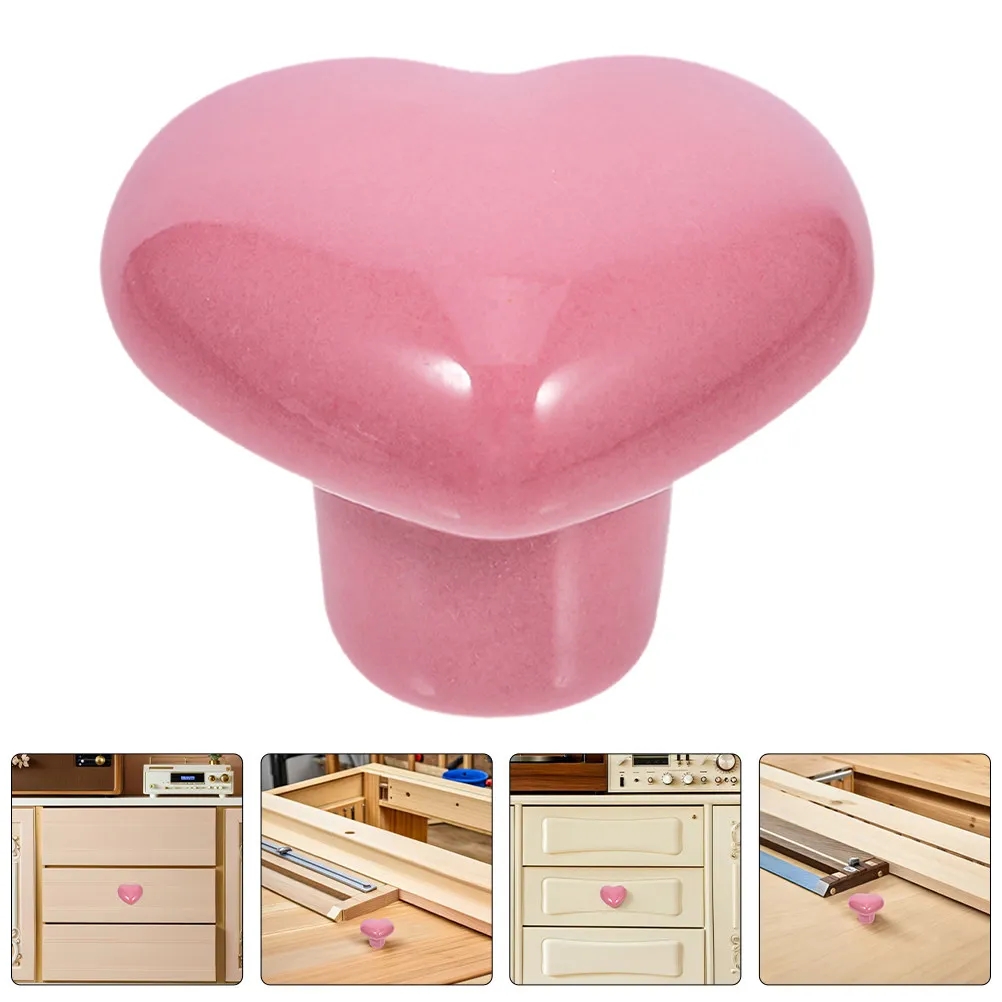 

4Pcs Heart Shaped Ceramic Furniture Knobs Decorative Drawer Pulls for Closet Wardrobe Kitchen Cabinet Door Handles