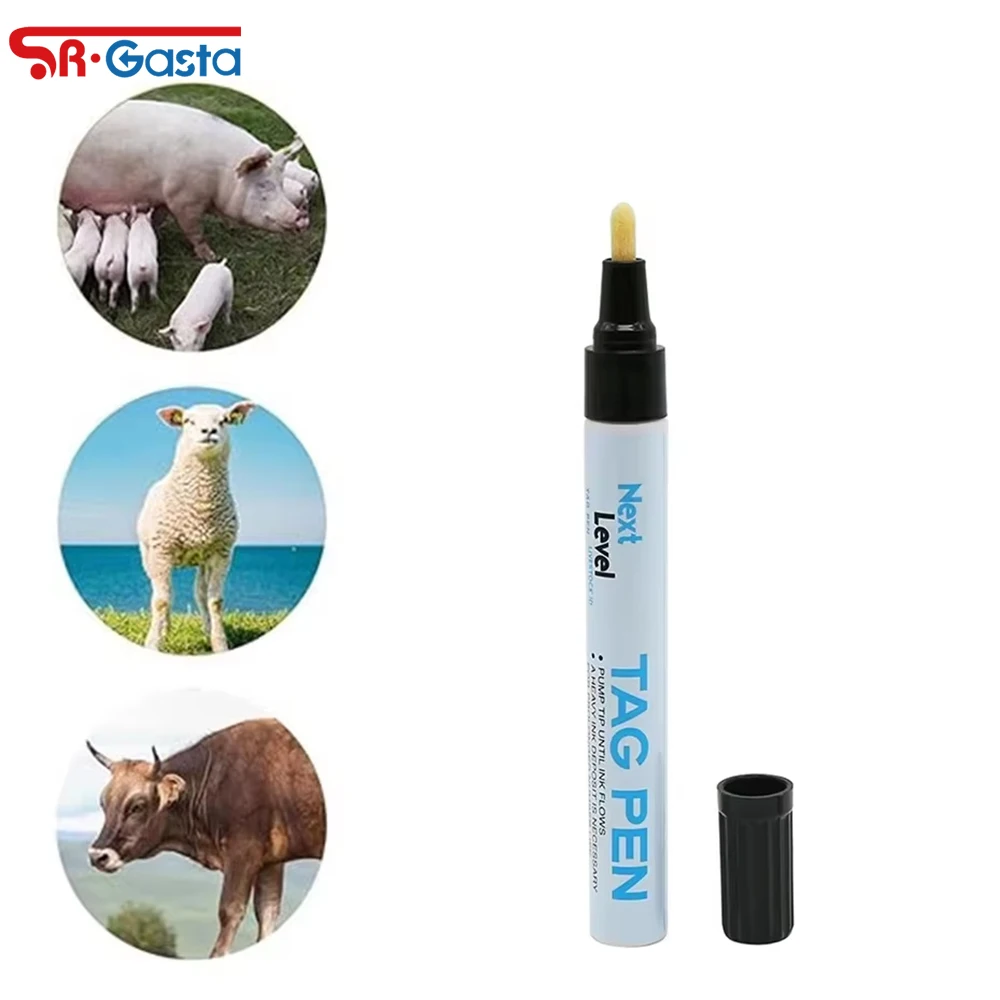 1Pc Animal Black Oil-based Ear Tag Marker Pen Blank Ear Tag Writing Instrument Permanent Tools  Waterproof Portable