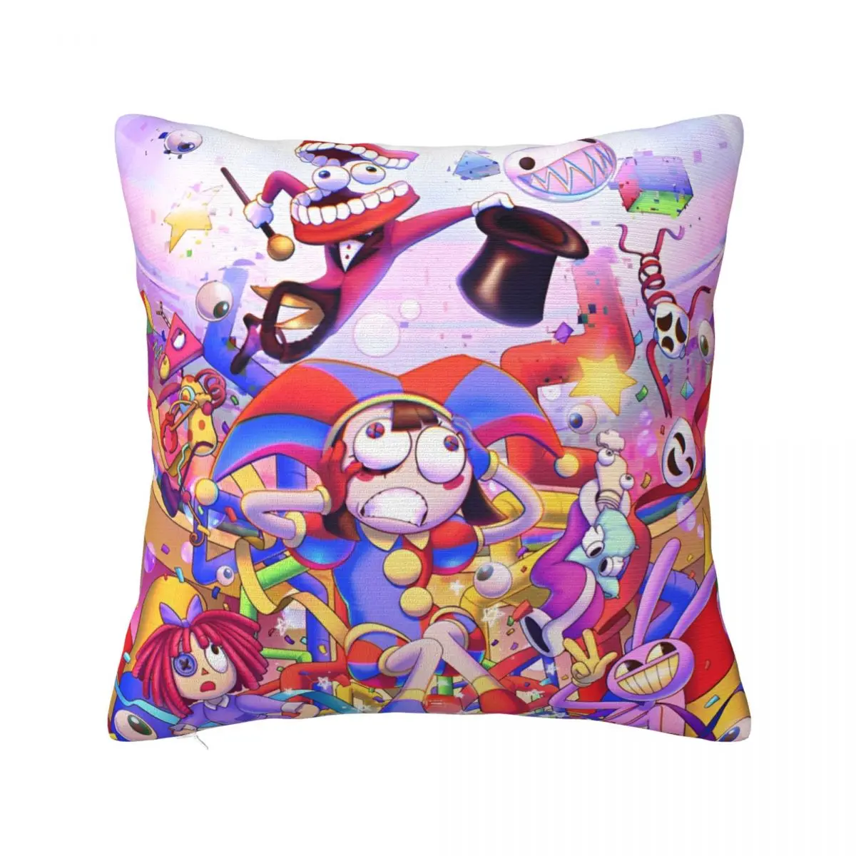 The A-Amazing D-Digital C-Circus Cartoon Pillowcase Printed Cushion Cover Gift Pomni Jax Anime Throw Pillow Case Cover Car 40cm